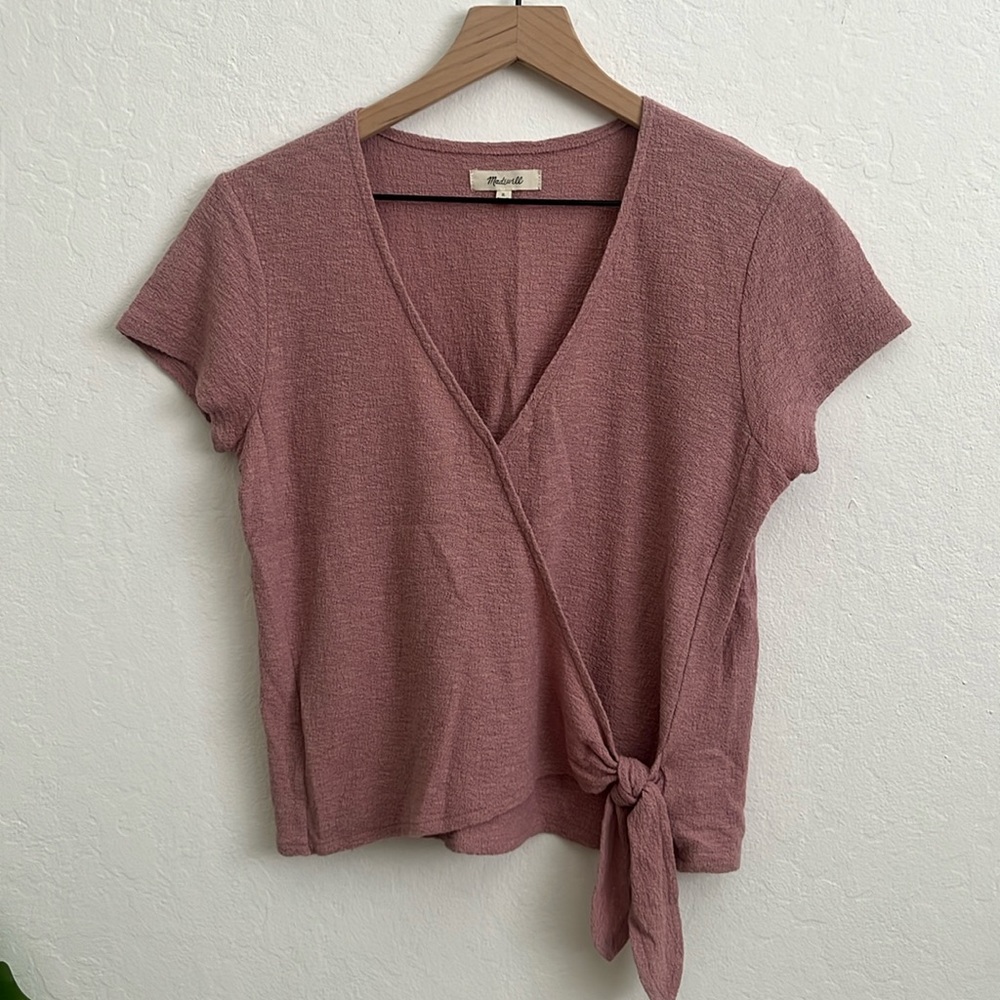 Texture & Thread Wrap-Tie Top - Picture 2 of 4